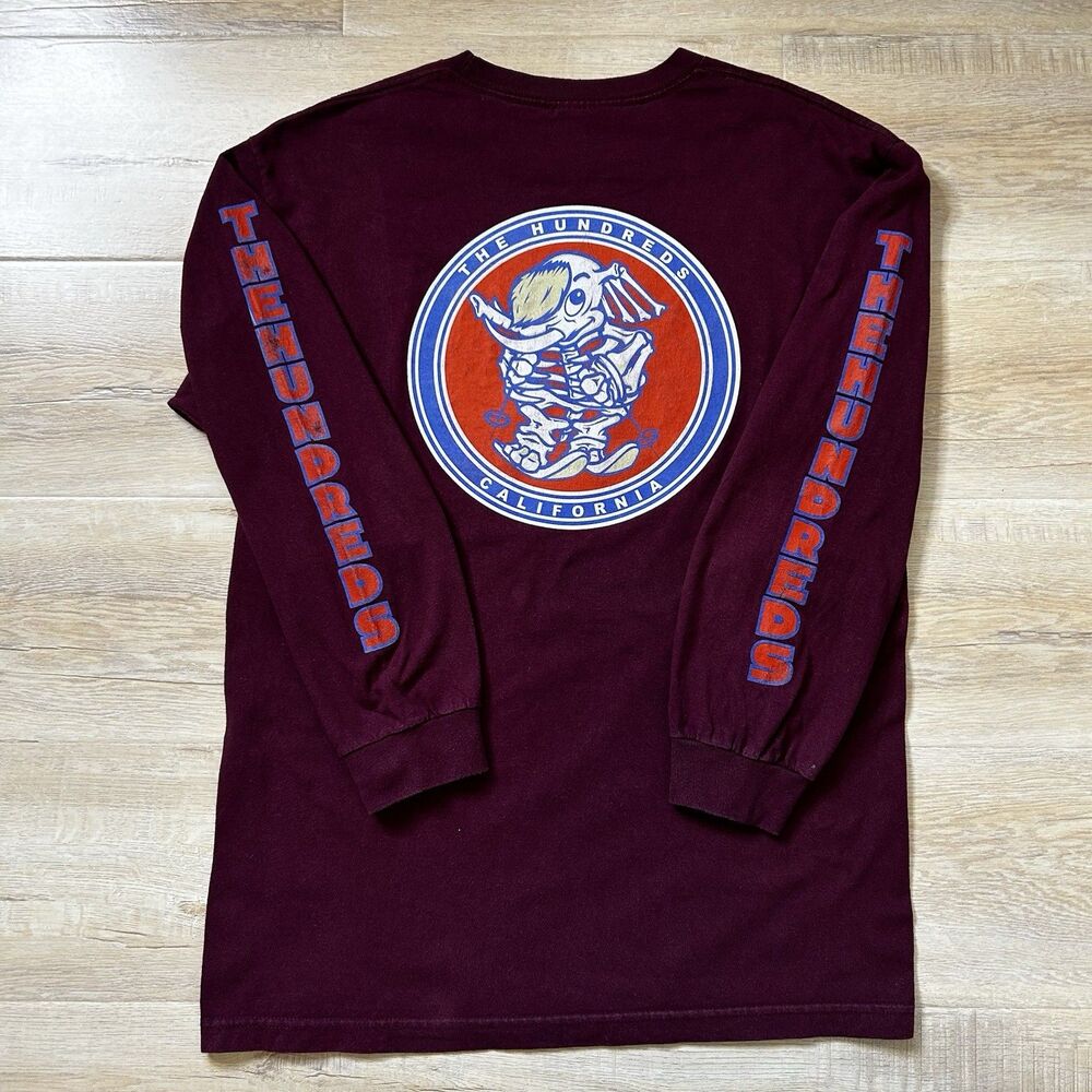 The Hundreds Mammoth Mountain Like Wolly On Skis Retro Logo Long Sleeve Mens